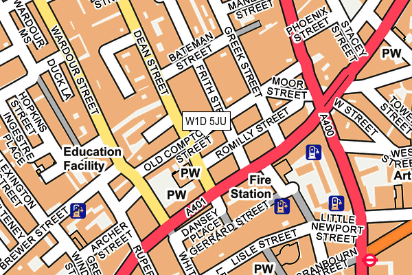 W1D 5JU map - OS OpenMap – Local (Ordnance Survey)