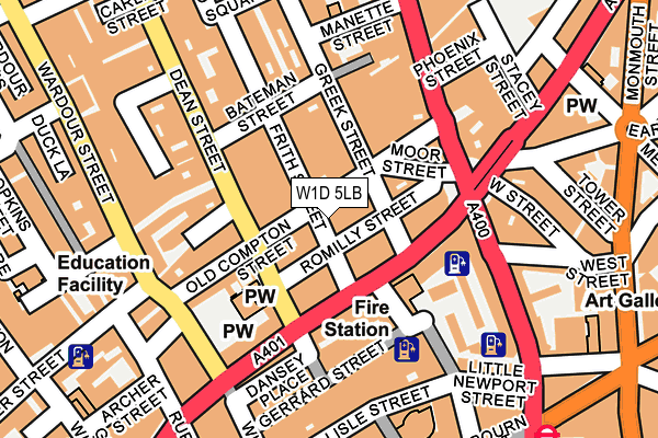 W1D 5LB map - OS OpenMap – Local (Ordnance Survey)