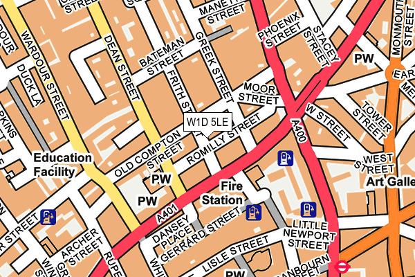 W1D 5LE map - OS OpenMap – Local (Ordnance Survey)