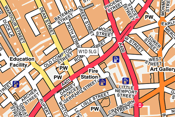 W1D 5LG map - OS OpenMap – Local (Ordnance Survey)