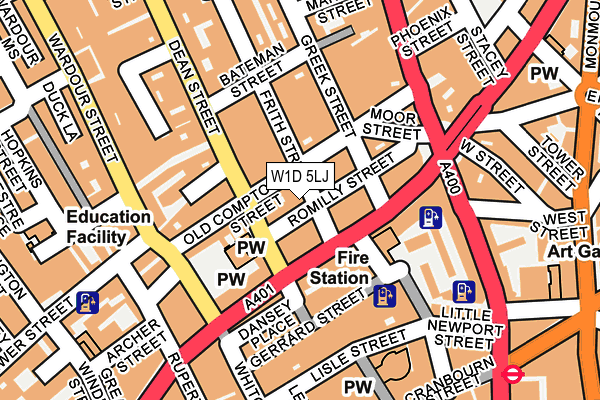 W1D 5LJ map - OS OpenMap – Local (Ordnance Survey)