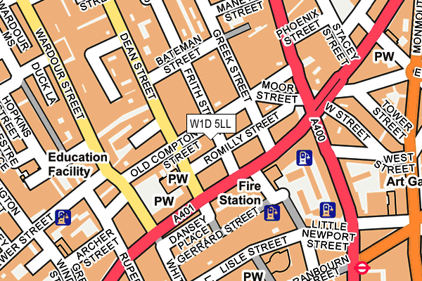 W1D 5LL map - OS OpenMap – Local (Ordnance Survey)