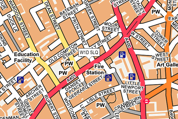 W1D 5LQ map - OS OpenMap – Local (Ordnance Survey)