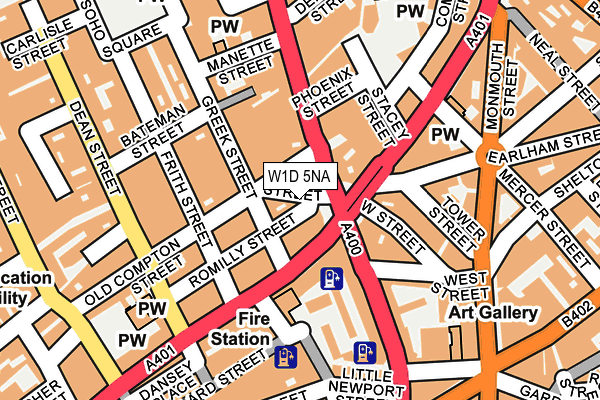 W1D 5NA map - OS OpenMap – Local (Ordnance Survey)