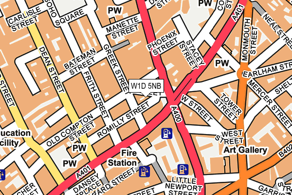 W1D 5NB map - OS OpenMap – Local (Ordnance Survey)