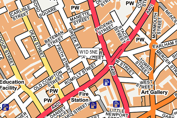 W1D 5NE map - OS OpenMap – Local (Ordnance Survey)