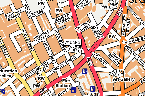 W1D 5NG map - OS OpenMap – Local (Ordnance Survey)