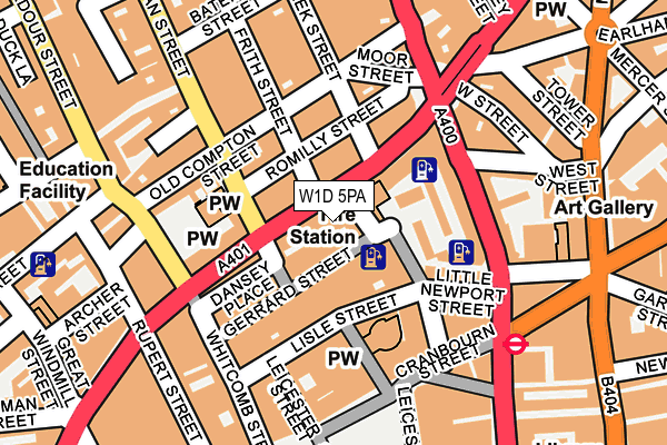 W1D 5PA map - OS OpenMap – Local (Ordnance Survey)