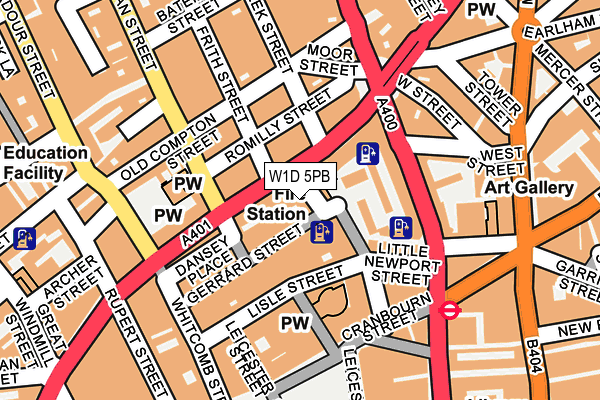 W1D 5PB map - OS OpenMap – Local (Ordnance Survey)