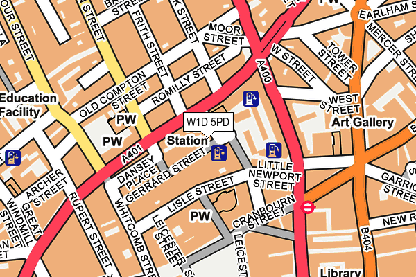 W1D 5PD map - OS OpenMap – Local (Ordnance Survey)