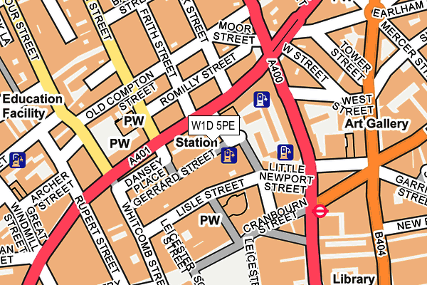 W1D 5PE map - OS OpenMap – Local (Ordnance Survey)