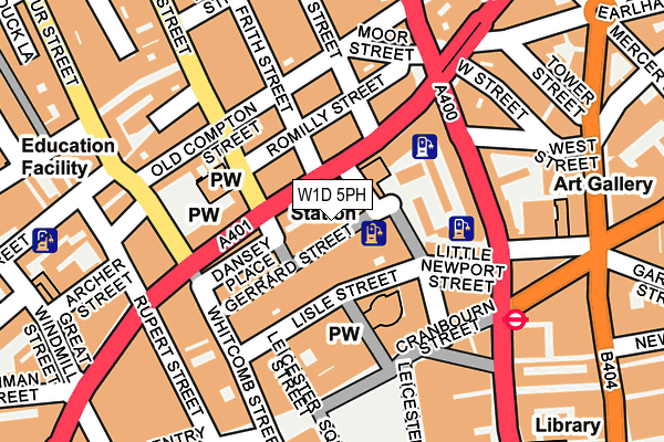 W1D 5PH map - OS OpenMap – Local (Ordnance Survey)