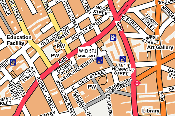 W1D 5PJ map - OS OpenMap – Local (Ordnance Survey)