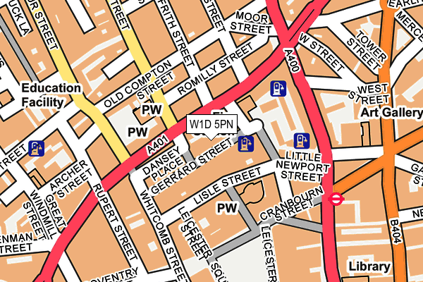 W1D 5PN map - OS OpenMap – Local (Ordnance Survey)