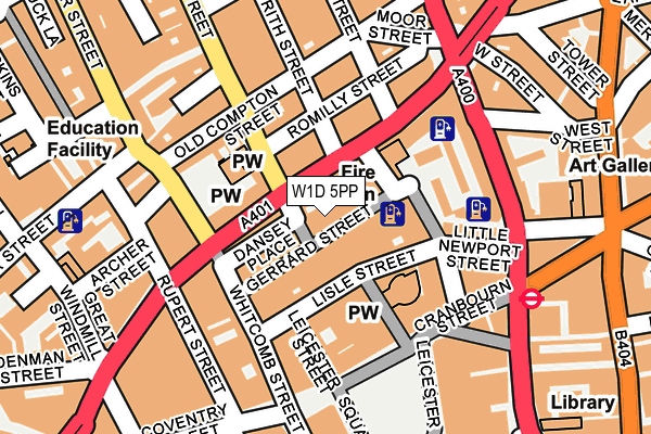 W1D 5PP map - OS OpenMap – Local (Ordnance Survey)