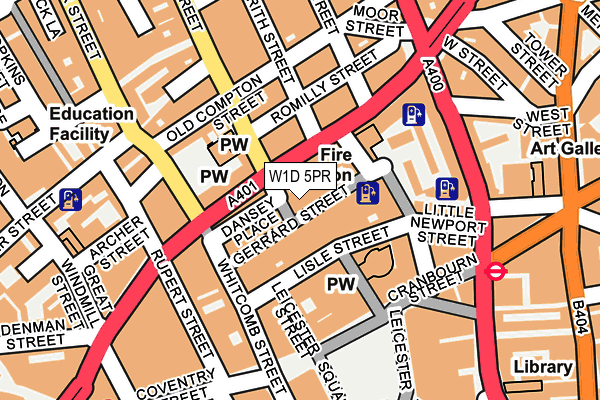 W1D 5PR map - OS OpenMap – Local (Ordnance Survey)