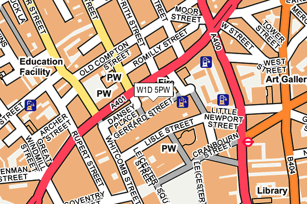 W1D 5PW map - OS OpenMap – Local (Ordnance Survey)