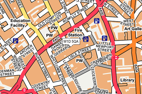 W1D 5QA map - OS OpenMap – Local (Ordnance Survey)