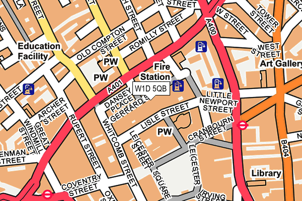 W1D 5QB map - OS OpenMap – Local (Ordnance Survey)