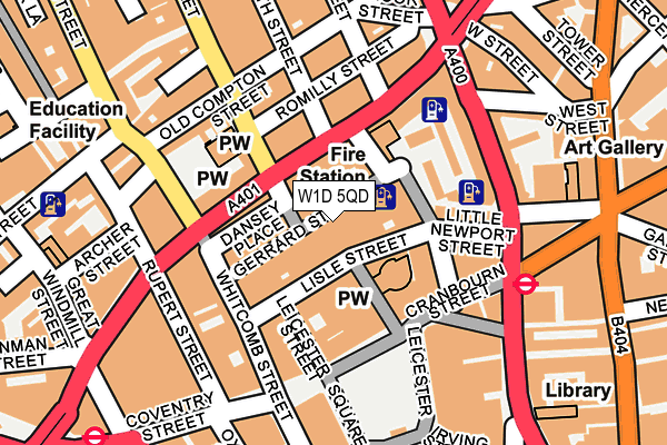 W1D 5QD map - OS OpenMap – Local (Ordnance Survey)