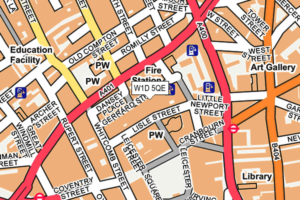 W1D 5QE map - OS OpenMap – Local (Ordnance Survey)