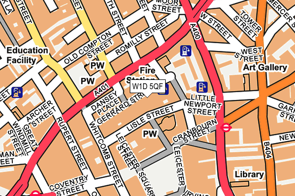 W1D 5QF map - OS OpenMap – Local (Ordnance Survey)