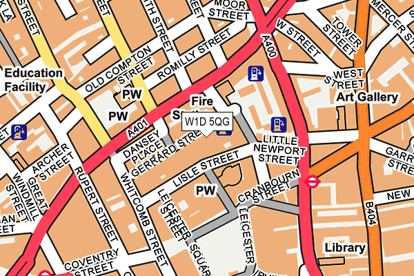 W1D 5QG map - OS OpenMap – Local (Ordnance Survey)