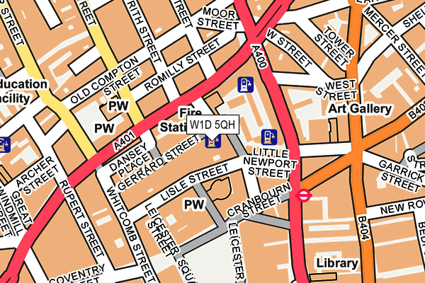 W1D 5QH map - OS OpenMap – Local (Ordnance Survey)