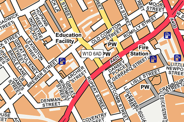 W1D 6AD map - OS OpenMap – Local (Ordnance Survey)