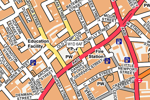 W1D 6AF map - OS OpenMap – Local (Ordnance Survey)