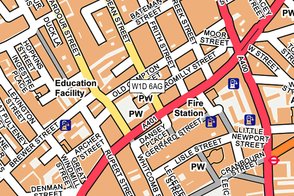 W1D 6AG map - OS OpenMap – Local (Ordnance Survey)