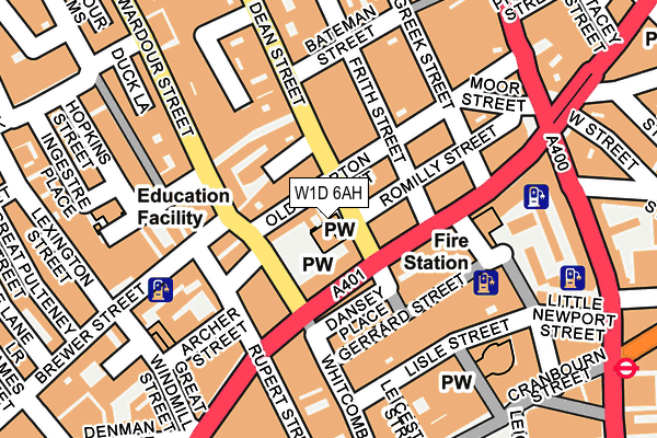 W1D 6AH map - OS OpenMap – Local (Ordnance Survey)