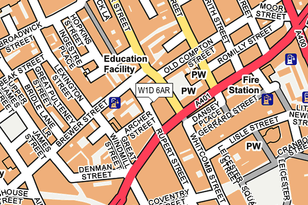 W1D 6AR map - OS OpenMap – Local (Ordnance Survey)
