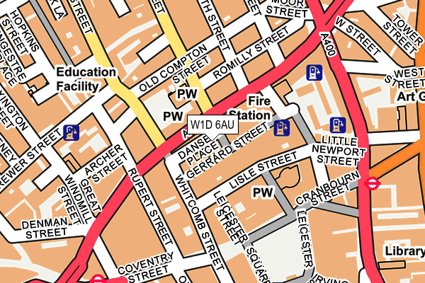 W1D 6AU map - OS OpenMap – Local (Ordnance Survey)