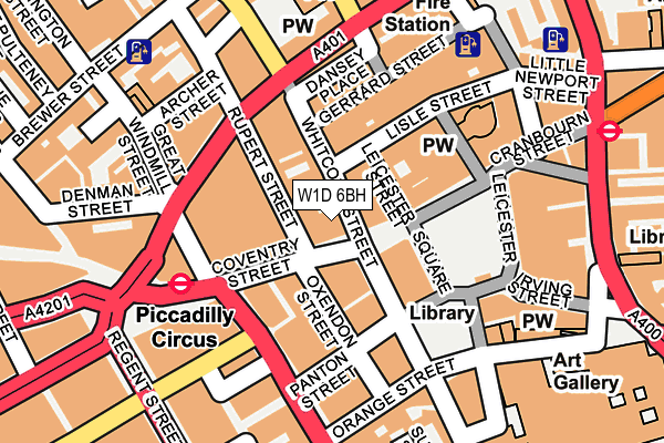 W1D 6BH map - OS OpenMap – Local (Ordnance Survey)