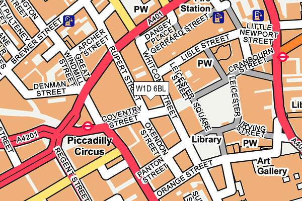 W1D 6BL map - OS OpenMap – Local (Ordnance Survey)