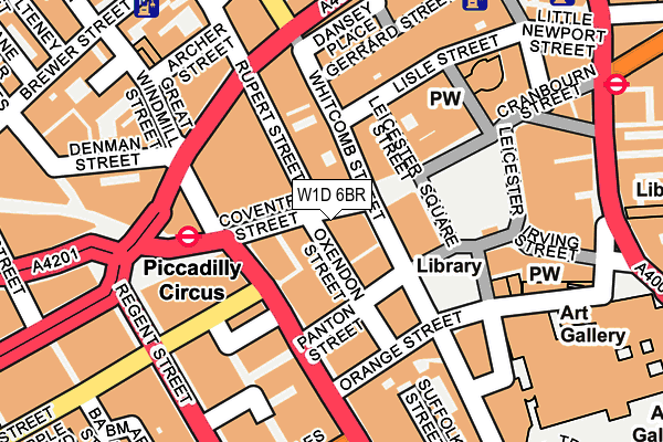 W1D 6BR map - OS OpenMap – Local (Ordnance Survey)