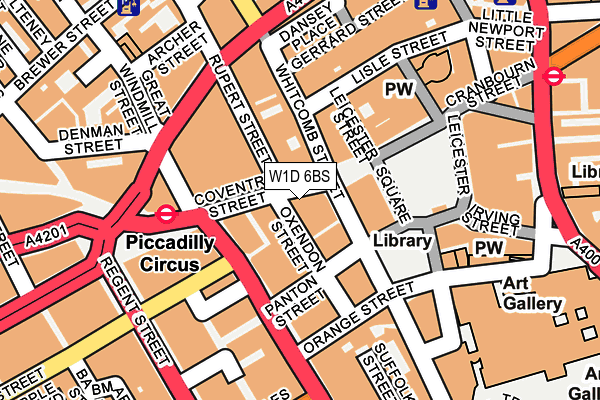 W1D 6BS map - OS OpenMap – Local (Ordnance Survey)