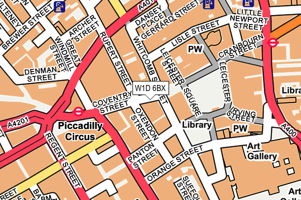 W1D 6BX map - OS OpenMap – Local (Ordnance Survey)