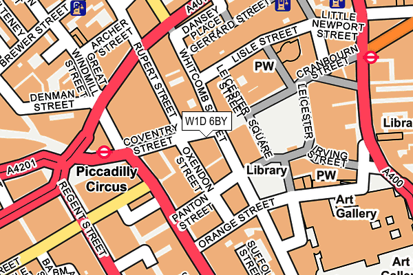 W1D 6BY map - OS OpenMap – Local (Ordnance Survey)