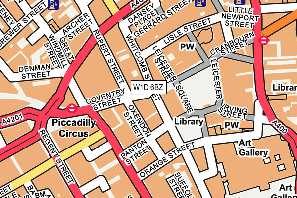 W1D 6BZ map - OS OpenMap – Local (Ordnance Survey)