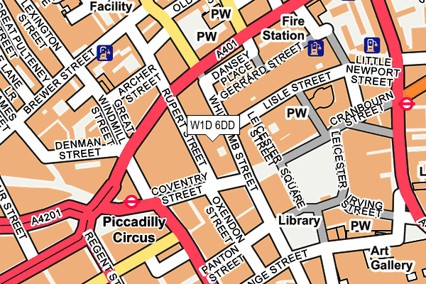 W1D 6DD map - OS OpenMap – Local (Ordnance Survey)