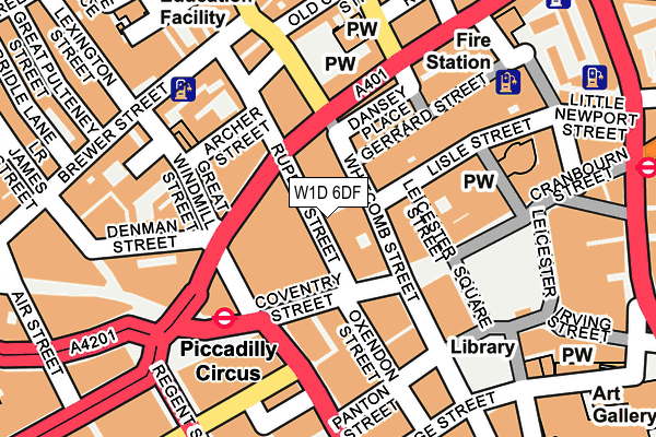 W1D 6DF map - OS OpenMap – Local (Ordnance Survey)