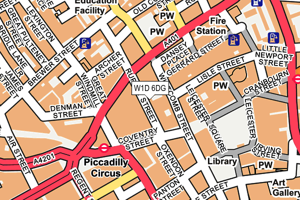 W1D 6DG map - OS OpenMap – Local (Ordnance Survey)