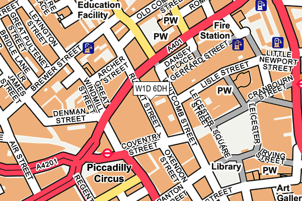 W1D 6DH map - OS OpenMap – Local (Ordnance Survey)