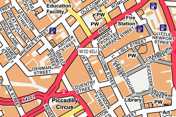 W1D 6DJ map - OS OpenMap – Local (Ordnance Survey)