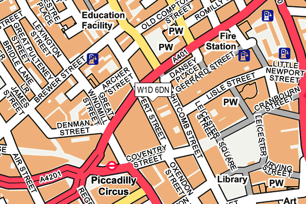 W1D 6DN map - OS OpenMap – Local (Ordnance Survey)