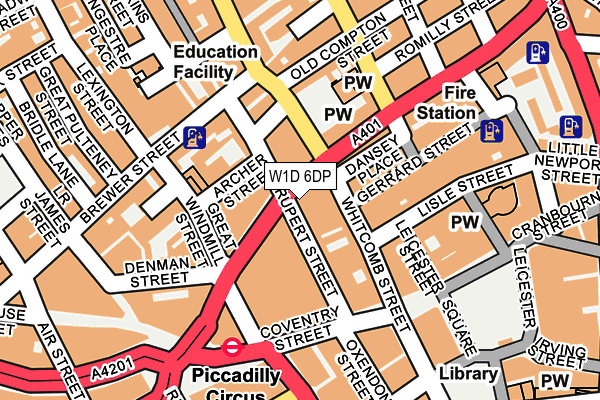 W1D 6DP map - OS OpenMap – Local (Ordnance Survey)