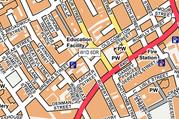 W1D 6DR map - OS OpenMap – Local (Ordnance Survey)