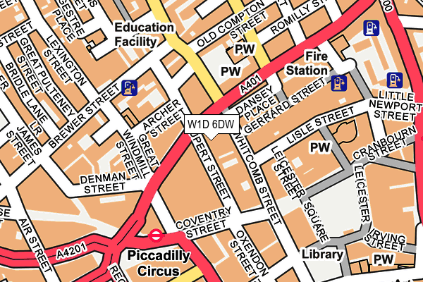 W1D 6DW map - OS OpenMap – Local (Ordnance Survey)